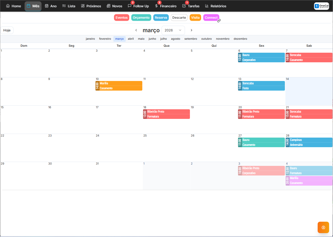 OneCal - Calendário Mensal