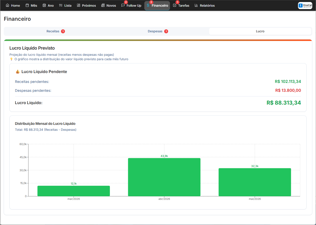 OneCal - Controle Financeiro