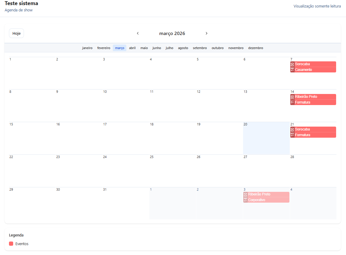 Link público do calendário